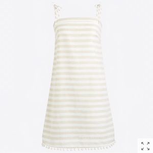 J. Crew striped dress with Pom poms